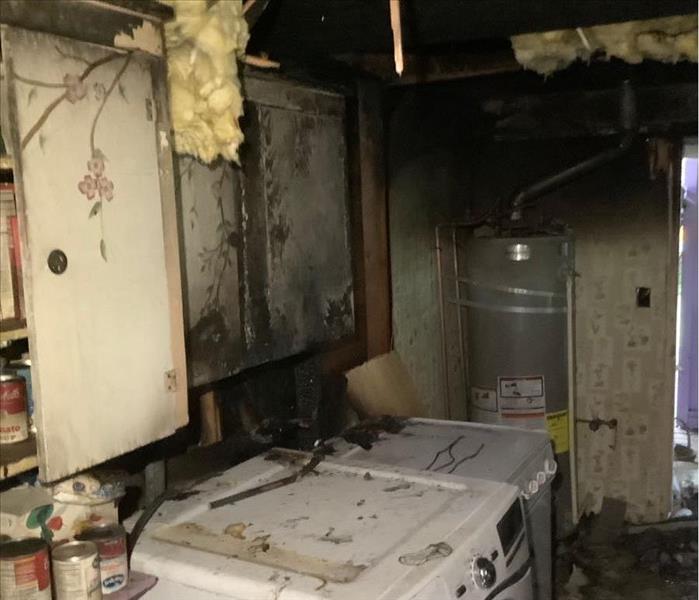 laundry room after a lint fire